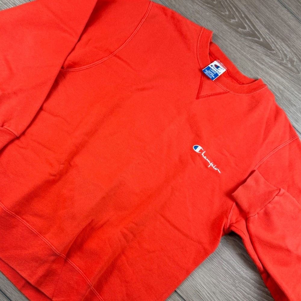 Champion Mens Sweatshirt Authentic Athletic Apparel V-Stitch Red Large